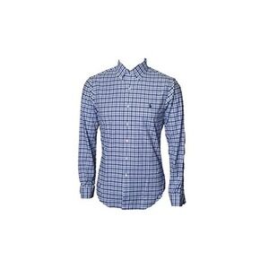 NWOT Ralph Lauren XXL Mens Slim Fit Stretch Oxford Blue Plaid Button‎ Down Shirt